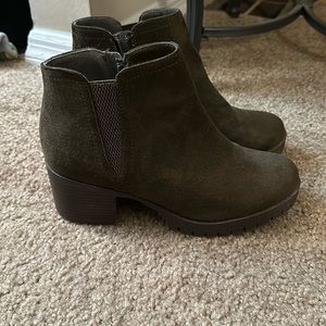 Sage green ankle boots